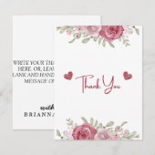 オータム ラスティック バーガンディー カリグラフィー フラット ウェディング サンクス 出欠カード (正面/裏面)