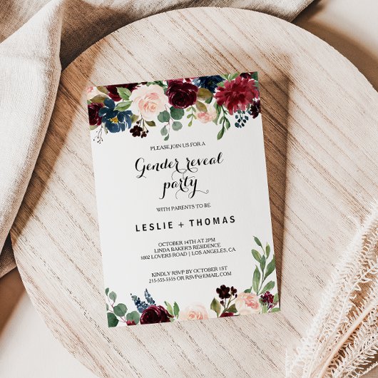 オータム ラスティック バーガンディー ジャンダー リベール パーティー 招待状