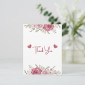 オータム ラスティック バーガンディ カリグラフィー フラット ウェディング サンクス 出欠カード (スタンド正面)