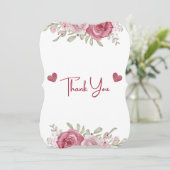 オータム ラスティック バーガンディ カリグラフィー フラット ウェディング サンクス 招待状 (スタンド正面)