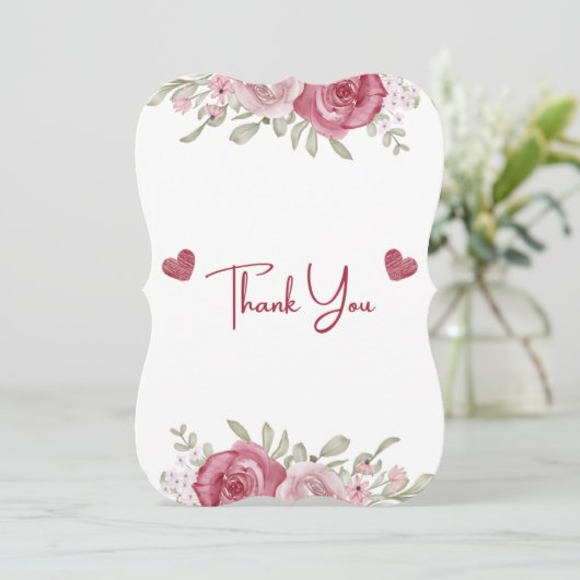 オータム ラスティック バーガンディ カリグラフィー フラット ウェディング サンクス 招待状 (スタンド正面)