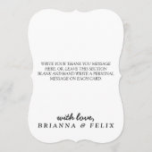 オータム ラスティック バーガンディ カリグラフィー フラット ウェディング サンクス 招待状 (裏面)