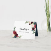 オータム ラスティック バーガンディ ブライダルシャワー サンクス サンキューカード (正面)
