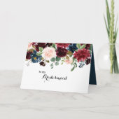 オータム ラスティック バーガンディ 花嫁の友人への感謝 サンキューカード (正面)