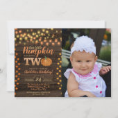 オータム ラスティック フォール フォト カントリー バースデー 招待状 (正面)