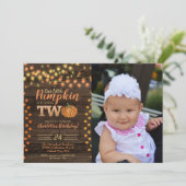 オータム ラスティック フォール フォト カントリー バースデー 招待状 (スタンド正面)