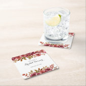 オータム ラスティック ブランシュ & バブル ブライズシャワー スクエアペーパーコースター (インサイチュ)