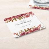 オータム ラスティック ブランシュ & バブル ブライズシャワー スクエアペーパーコースター (アングル)