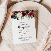 オータム ラスティック モダン カリグラフィー ウェディング レセプション 招待状