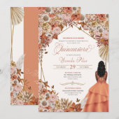 オータム ラスト ドライ フラワー フォール リーブス キンセアニエラ I 招待状 (正面/裏面)