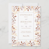 オータム ラスト & ブラウン ボヘミア モダン ウェディング インビテーション (正面)