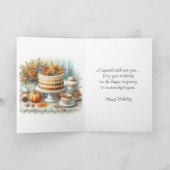 オータム レイヤー ケーキ コージー フォール バースデー カード (内部)