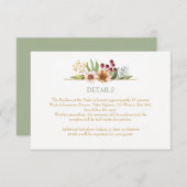 オータム ワイルドフラワーズ 水彩 結婚式 セイジ エンクロージャーカード (正面/裏面)