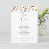 オータム ワイルドフラワー テーブル ナンバー 1 席次表 招待状 (スタンド正面)