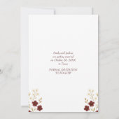 オータム ワイルドフラワー ボヘミア ウェディング フォト セーブザデート (裏面)