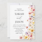 オータム ワイルドフラワー 秋の花 エレガント ボヘミア ウェディング 招待状 (正面)