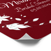 オータム ワイン & ホワイト フローラル ブライダル シャワー サイン (角)