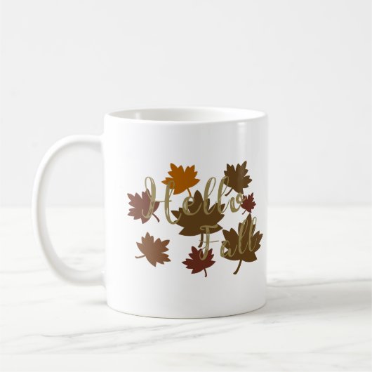オータム October 水彩画 秋 コーヒーマグカップ (左)