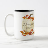 オータムIラブ秋葉カボチャ水彩 ツートーンマグカップ (左)