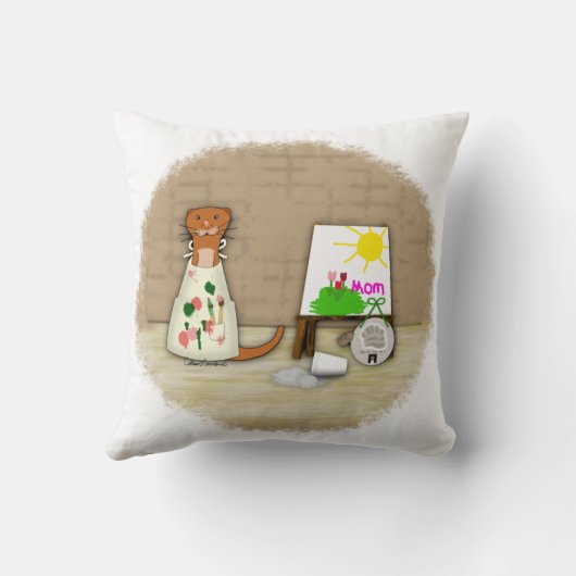 オーターのオリバーが母をギフト枕にする クッション (裏面)