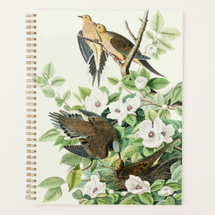 オーダボン哀悼鳩の鳥と花のビンテージアート プランナー手帳