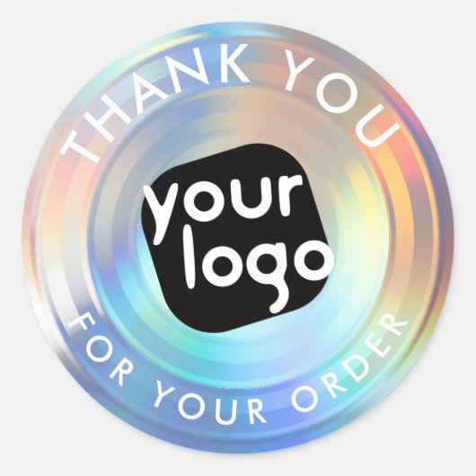 オーダモダンーのロゴに対してHolographicありがとう ラウンドシール (正面)