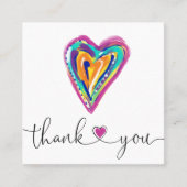 オーダモダンースクー感謝していクに対してハートをスクリプトする スクエア名刺 (正面)