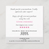 オーダモダンードラ感謝していイに対するスクリプト・ハート スクエア名刺 (裏面)