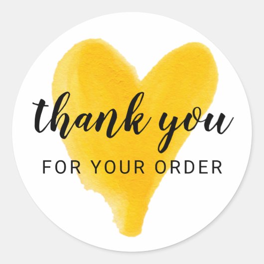 オーダーウォーター色ハートかわいい ラウンドシール (正面)