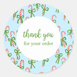 オーダーサンキューカスタムキャンディカネスクリスマスホリデー ラウンドシール