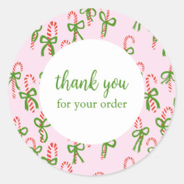 オーダーサンキューカスタムキャンディカネスクリスマスホリデー ラウンドシール