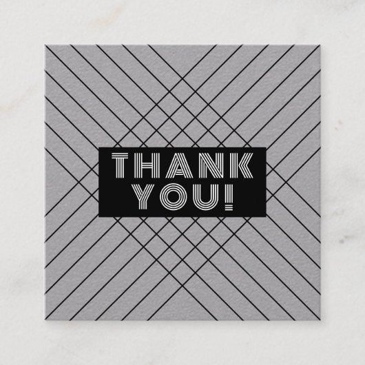 オーダーサンキューミニマリスト抽象芸術ユニークラグジュアリー スクエア名刺 (正面)
