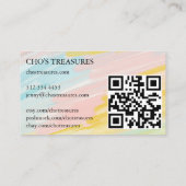 オーダーサンキューミニマルかわいらしリストパステル油絵を描 名刺 (裏面)