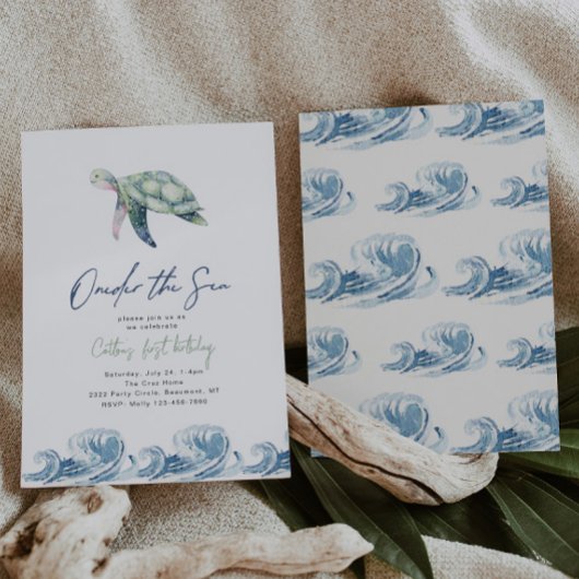 オーダーザシーカメ誕生日招待状 招待状