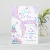 オーダーザシーマーメイドパープルティール（緑がかった色）1歳 招待状 (スタンド正面)