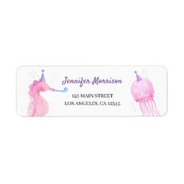 オーダーザシー |マーメイド1歳の誕生日かわいい海 ラベル