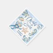 オーダーザシー |男の子1歳の誕生日かわいい海 スタンダードカクテルナプキン (角)