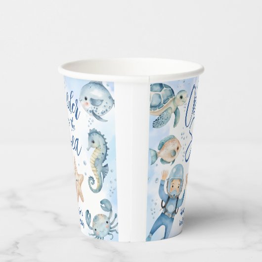 オーダーザシー |男の子1歳の誕生日かわいい海 紙コップ (右)