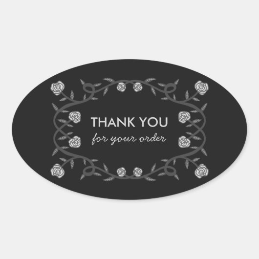 オーダーシックバラフレームエレガントゴシック 楕円形シール (正面)