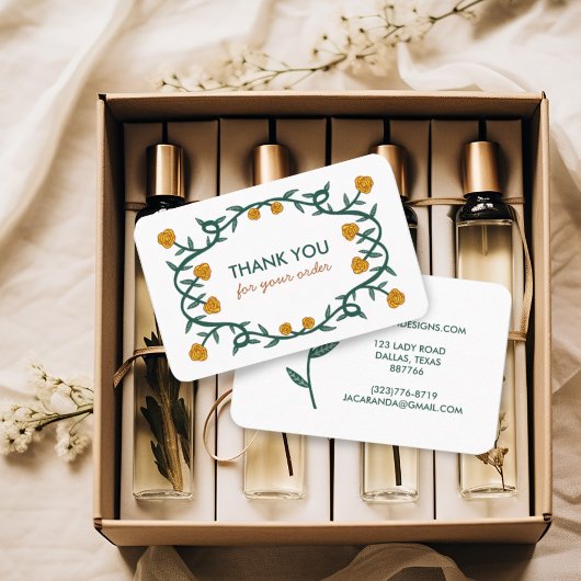 オーダーシックバラフレームエレガントフローラ 名刺