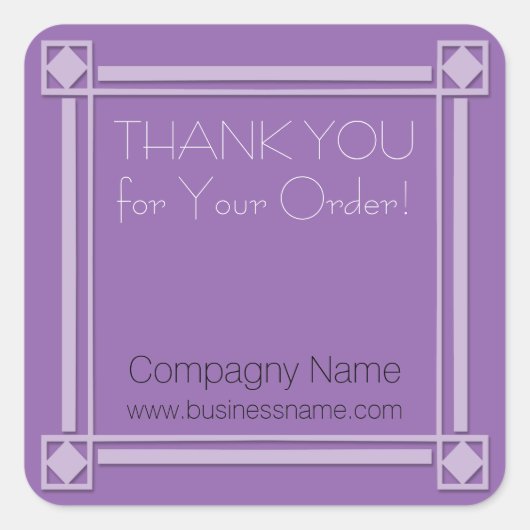オーダーステッカーをありがとう企業の。 スクエアシール (正面)