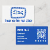 オーダーソーシャルアイコンQRコードかわいい魚 名刺 (正面/裏面)