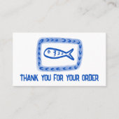 オーダーソーシャルアイコンQRコードかわいい魚 名刺 (正面)