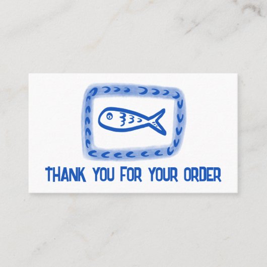 オーダーソーシャルアイコンQRコードかわいい魚 名刺 (正面)