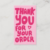 オーダーソーシャルアイコンQRコードピンクかわいい 名刺 (正面)