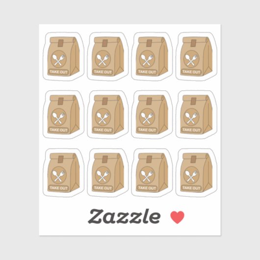 オーダーテイクアウト食品バッグ舞城プランナーカレンダー シール (シート)