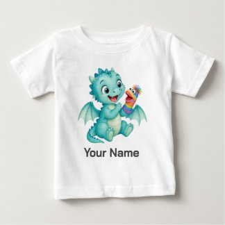 オーダーネーム ベビードラゴン ソックパペット キッズTシャツ ベビーTシャツ