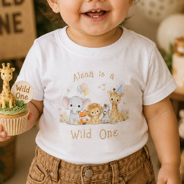 オーダーネーム ワイルドワン 1歳の誕生日 ベビーTシャツ