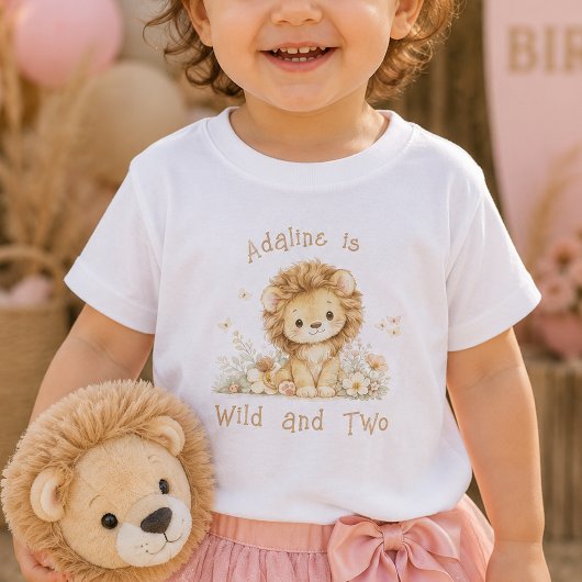 オーダーネーム ワイルド&トゥー 2歳の誕生日ベビー服 ベビーTシャツ