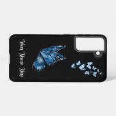 オーダーネーム 青い蝶 Samsung Galaxy S21 カー Galaxyケース (裏面横)
